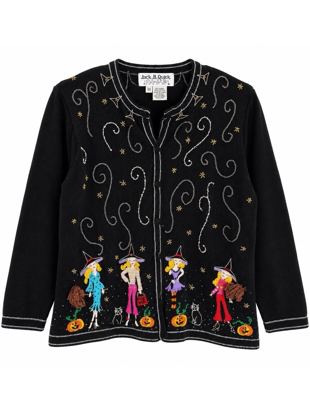 Vtg Jack B. Quick Halloween cardigan sweater